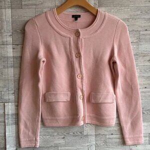 Talbots pink cardigan sweater‎ cotton women's XS pastel spring easter